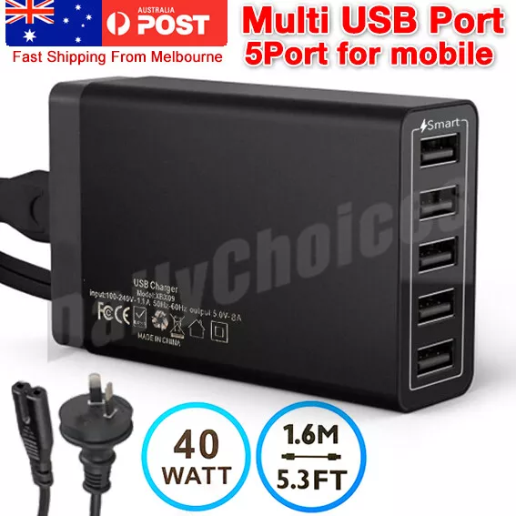 Powerport Multi USB Port Wall Charger Charging Station AC Power Adapter AU