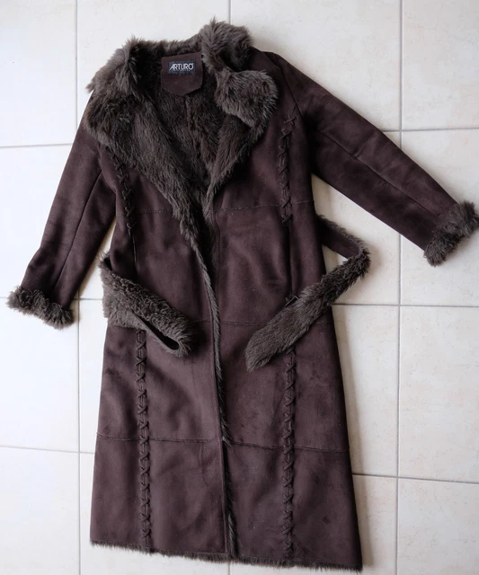 Manteau Léopard Mi-long Ebène By Patrick Assuline - Taille 38/40 - Occasion Très Bon état