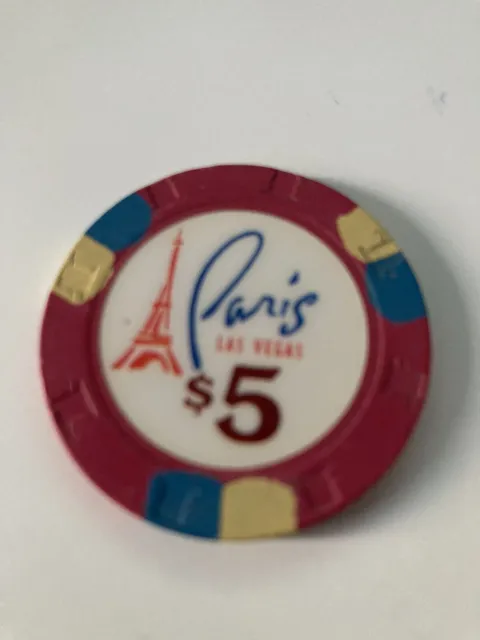 CLASSIC $5  Paris CASINO CHIP LAS VEGAS NEVADA GAMBLING POKER CHIP
