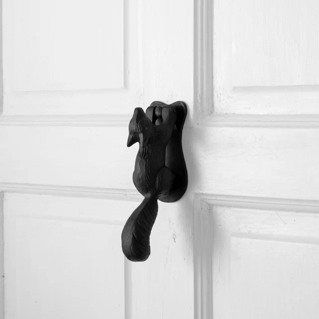 Black Cast Iron Squirrel Door Knocker  6 3/4" H x 2 1/8" W Renovators Supply