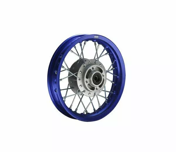 HMParts Pit Bike Dirt Cross Cerchio Alluminio Anodizzato 10 Pollici Frontale Blu