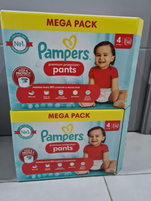 Lot 148 couches Pampers PREMIUM PROTECTION PANTS taille 4 (9-15 kg)