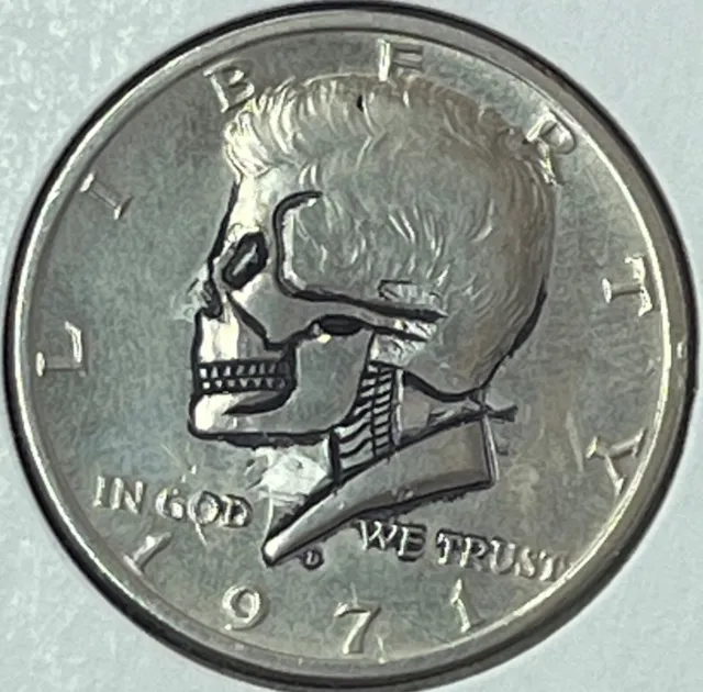 1971 D Hobo Skull Kennedy Half Dollar 13