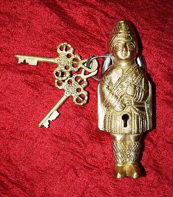 Brass Padlock Girl Doll Shape Handmade Victorian Style Security Door Lock MS80