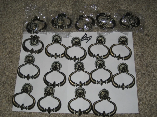 24 Cabinet Drawer Knob Drop Ring Cupboard Dresser Door Pull Handle Hardware