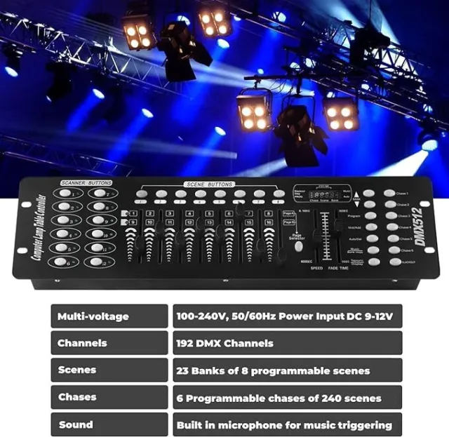 192 Channels DMX 512 Controller Console Stage Light Party DJ Equipment AU Stock