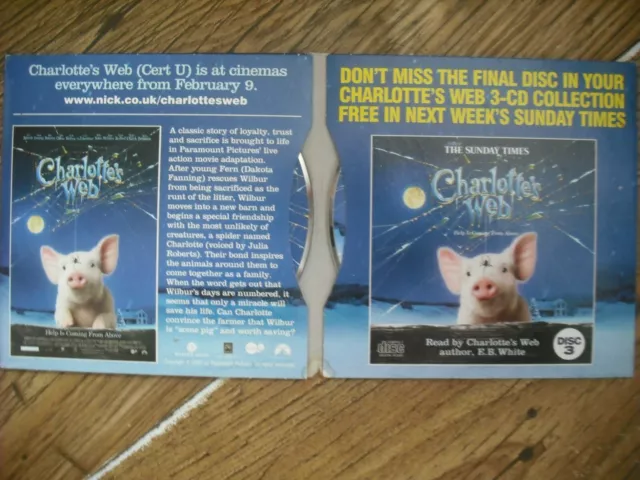 Charlottes Web  Audio Books Read By Author E B White 3 Cds 3 Hours 30 Mins 2