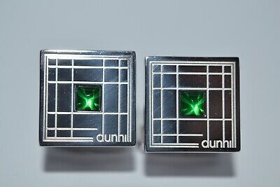 dunhill Dunhill Longue Queue Logo Boutons Manchette Émeraude Ensemble Tout Neuf 