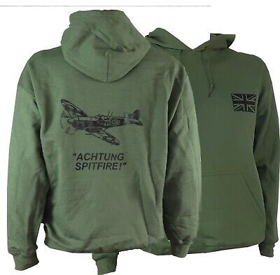 Achtung Spitfire Exclusive Printed Hoodie Warm Army Military Aviation airforce