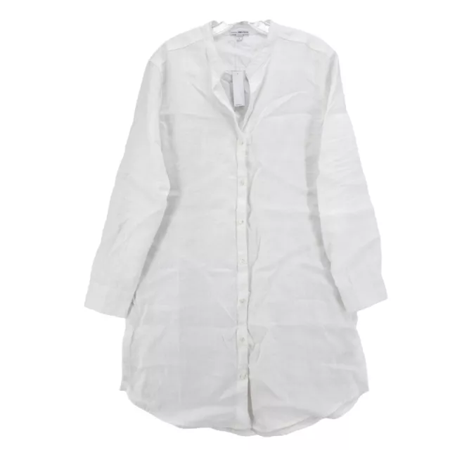 NWT Standard James Perse White 100% Linen Stand Collar Shirt Dress Size 3 LARGE