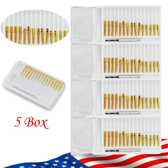 75pcs/5Box Golden Dental Plated Drills screw Post Pins BM1.4 For Dental Clinic