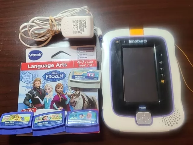 VTech InnoTAB 3 Handheld Touch Screen Tablet Learning 5 Games Lot. Read Descript