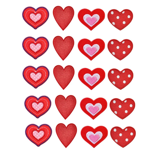 20 Pcs Fai Te Toppa Con Ricamo A Cuore Mini Adesivi Jeans