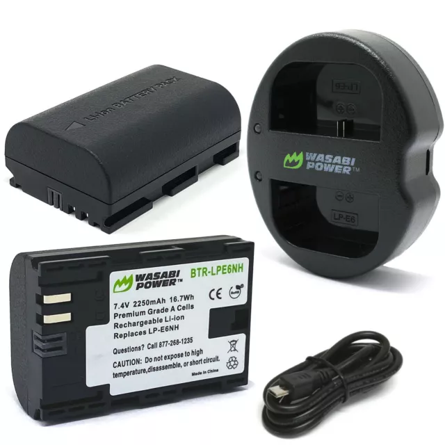 Wasabi Power Battery (2-Pack) and Dual Charger for Canon LP-E6NH