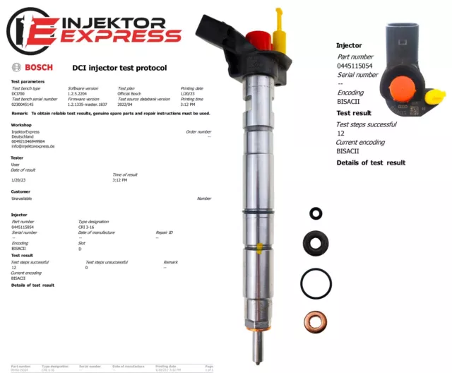 Audi VW 2.7 TDI Injektor 0445115054 0445115039 059130277AC 059130277AJ BOSCH