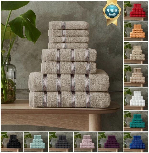 LUXURY 100% EGYPTIAN COTTON TOWEL 8 Piece Bale Set Face Hand Bath Boston Towels