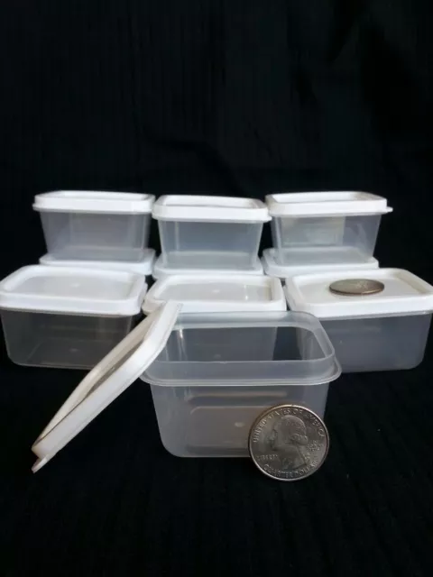 Unique Bargains 12pcs Clear Storage Container with Hinged Lid 40x28mm Plastic Square Craft Box