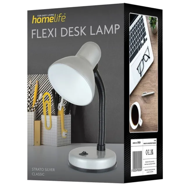 Lámpara de escritorio flexible clásica Lloytron 35W - plateada