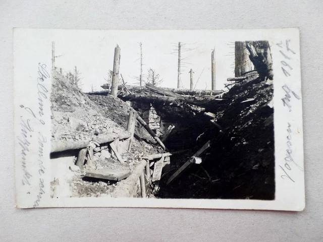 1.WK Schützengraben zerstört beschrieben mit Datum 1917