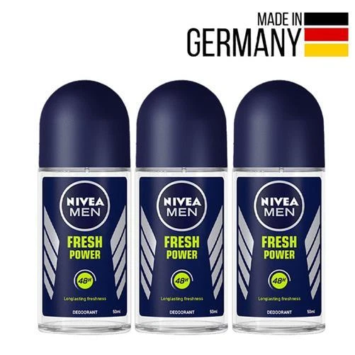 Nivea Men Frais Puissance Déodorant Roll-On Max Protection Parfumé Valeur Lot x3