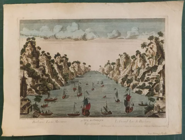 Optical view depicting the Great Lake of Barbarism engraving Cochinchina Vietnam