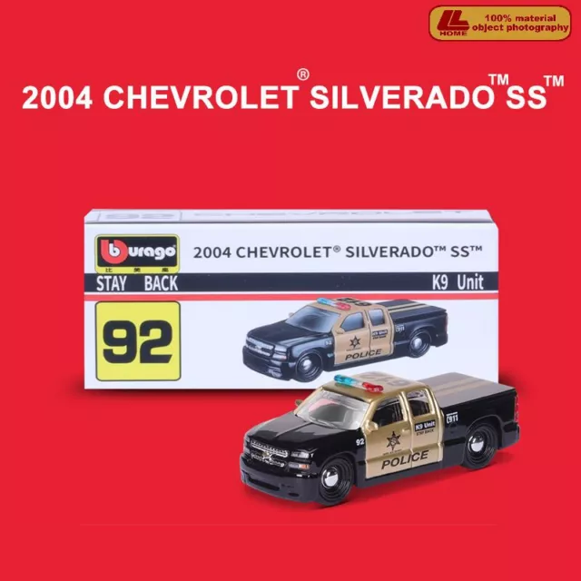 Chevrolet Silverado SS #92 2004 1:64 camioneta de patrulla modelo de automóvil diecast regalo