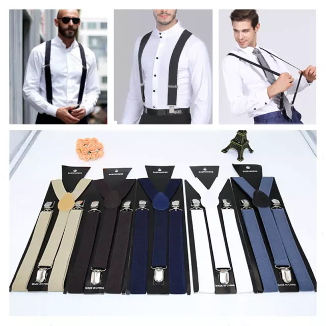 Nuovi colori uomo donna con clip bretelle elastiche forma a Y regolabili↑