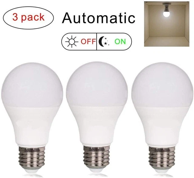 BAOMING Dusk to Dawn Sensor LED Light Bulbs 7W 630 Lumen Warm White 2700k