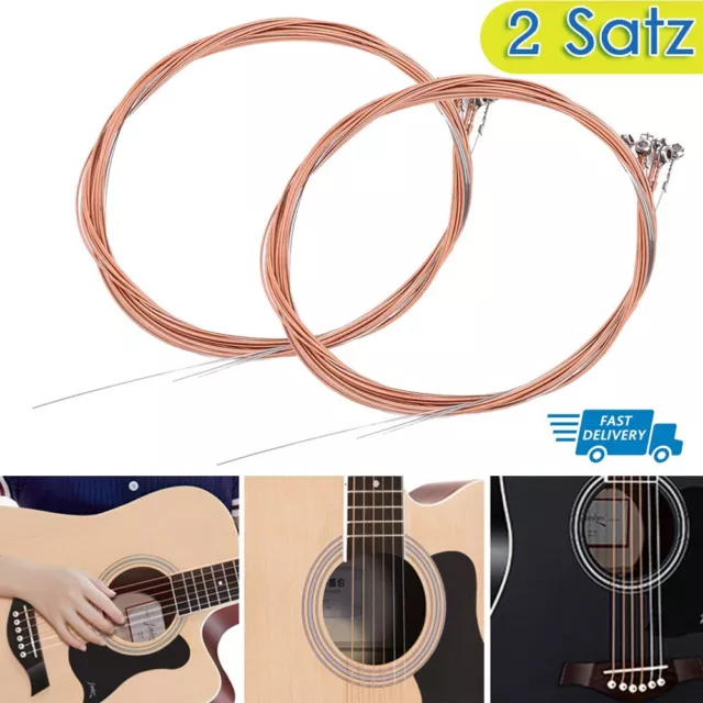 2 Satz Stahl Gitarrensaiten für Western Akustik Gitarre Saiten Seiten Gitaren