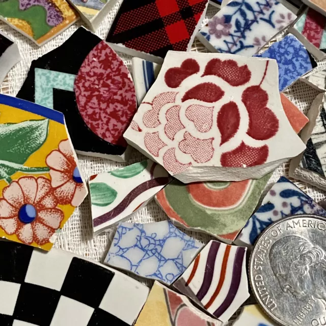 Broken China Mosaic Tiles~SALE!~LOT 225+ ABSTRACT DESIGNS~CONTEMPORARY~COLORFUL! Broken China Mosaic Tiles~SALE!~LOT 225+ ABSTRACT DESIGNS~CONTEMPORARY~COLORFUL!