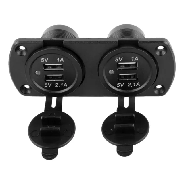 Auto Ladegerät mit Dual USB Ports und LED Anzeige 4 Ports Flush Mount 12V 24V