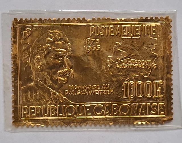 Nobelpreis, Albert Schweitzer - Gabun - 1965 Gold Briefmarke