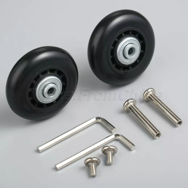 2 Set Travel Luggage Suitcase Wheels Repair Kit OD 60mm Axles Wheels Replacement 2