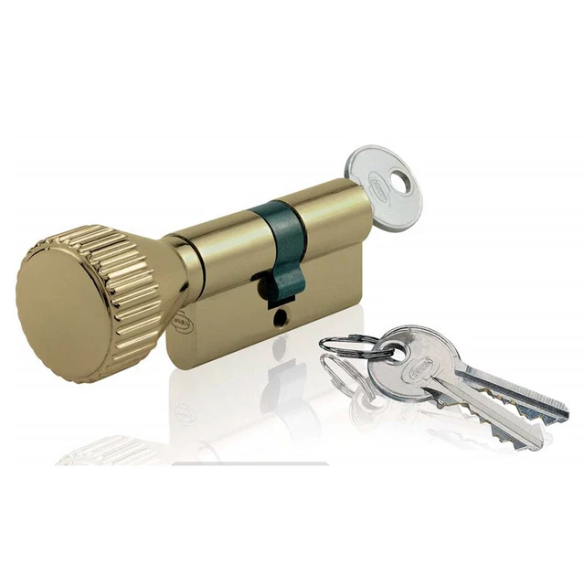 CILINDRO EUROPEO CON POMOLO Corbin 30/60 Ottone - pomolo lato 60 -DIN-