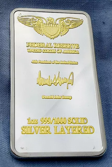 Fort Knox Silver Gold Bar Donald Trump Signed 2024 MAGA US President Old Eagle