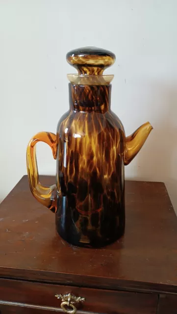 Grande Flasche Glas Tortoise Empoli Jahre 60