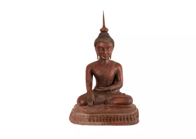 Großer , Antiker Buddha. Papiermaché & Lack. Burma O. Nordthailand. 19./20. Jh.