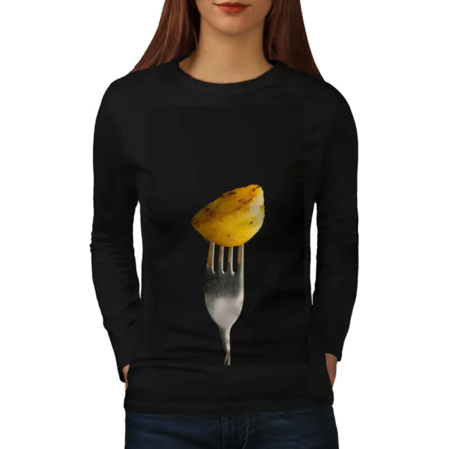 T-shirt donna Wellcoda Potato Photo manica lunga, fotografia design casual