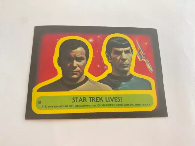 1976 Topps Star Trek Lives Sticker Mr. Spock Captain Kirk
