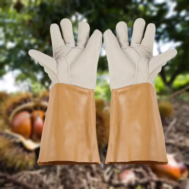 Gartenhandschuhe, schützende Arbeitshandschuhe aus PU-Leder, robust zum