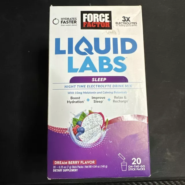 Force Factor Liquid Labs Sleep Aid with Melatonin 10mg, Berry Flavor, 20  Packs