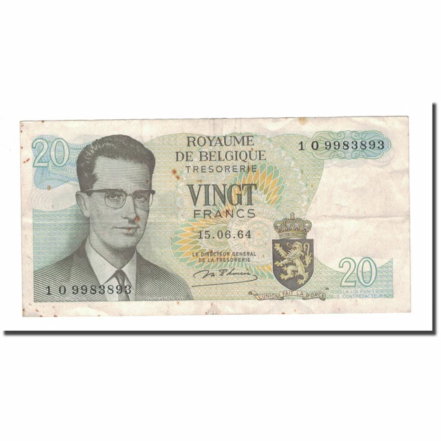 [#142106] Banknote, Belgium, 20 Francs, 1964, 1964-06-15, KM:138, VF(30-35)
