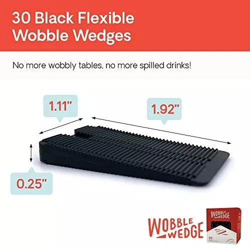 Wobble Wedges Flexible Plastic Shims, 30 Pack - MADE IN USA -  Assorted Sizes 2