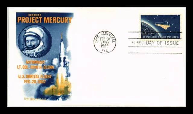 Project Mercury Man In Space Fdc Scott 1193 Fleetwood Cachet Us Cover