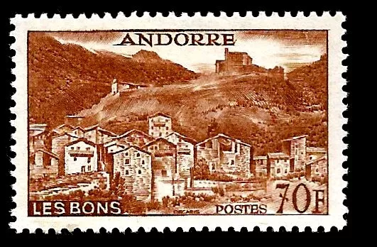 Französisch-Andorra Historischer Komplex Les Bons 1955 Fr. Andorra 70 Fr.