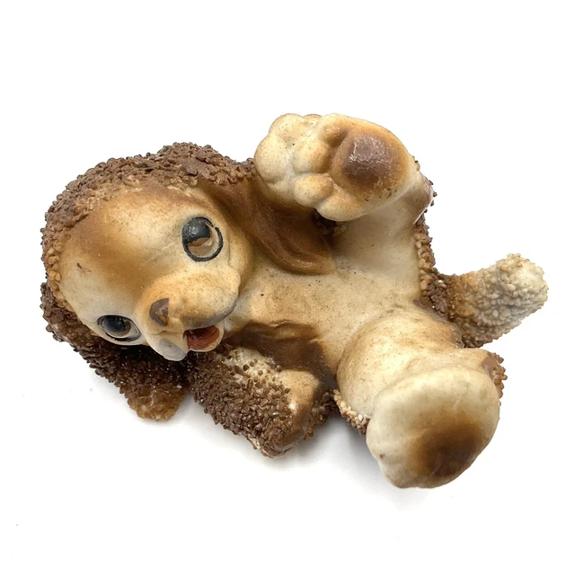 vintage sugar textured puppy Dog figurine made in Japan Long Ears Big Eyes Brown