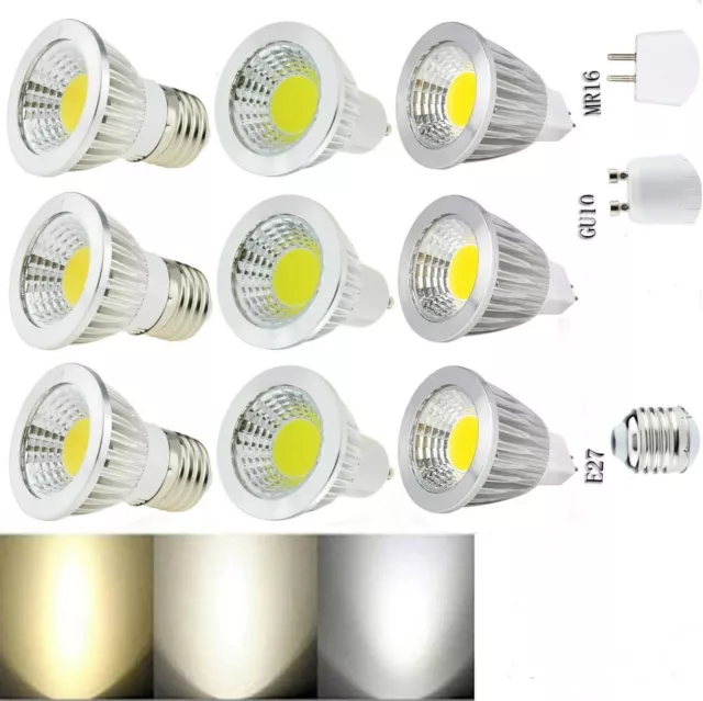 Downlight MR16 GU10 E27 220V 110V 85-265VDimmable 6W LED COB Spot Light Bulbs