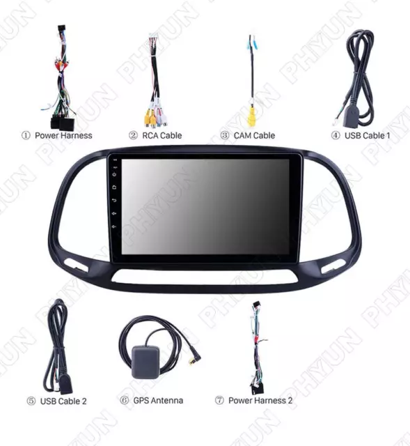 2.5D Screen 9" Android 10.0 Car Radio Stereo GPS 1G+16G For Fiat Doblo 2015-2019