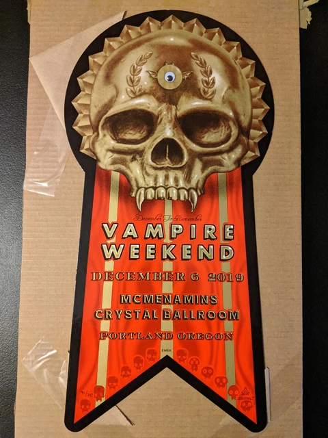 RARE EMEK VAMPIRE WEEKEND CONCERT POSTER PORTLAND CRYSTAL BALLROOM 12/6/19 ed 75