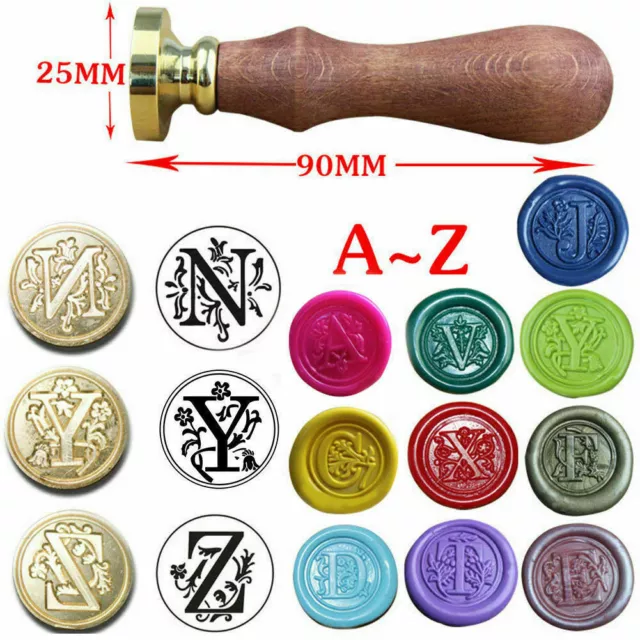 Sealing Wax Classic Initial Wax Seal Stamp Alphabet Letter 26 Retro Wood